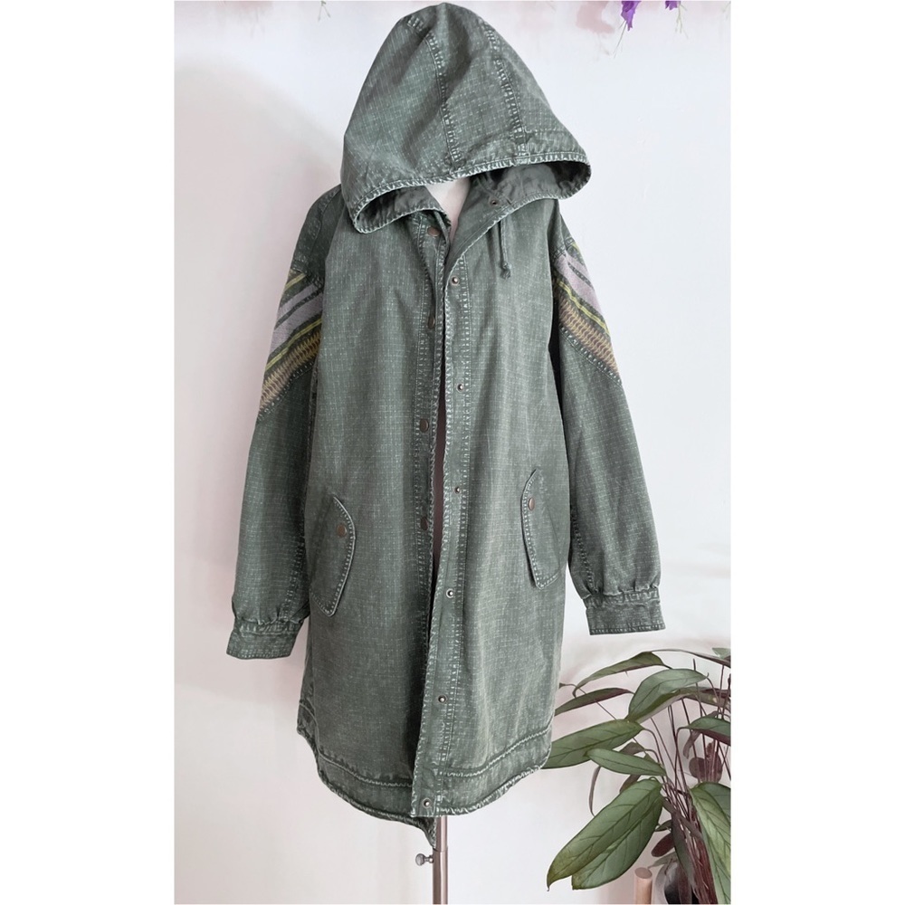 NWT Anthro Pilcro and the Letterpress Embroidered Striped Utility Anorak Jacket  - Picture 2 of 11